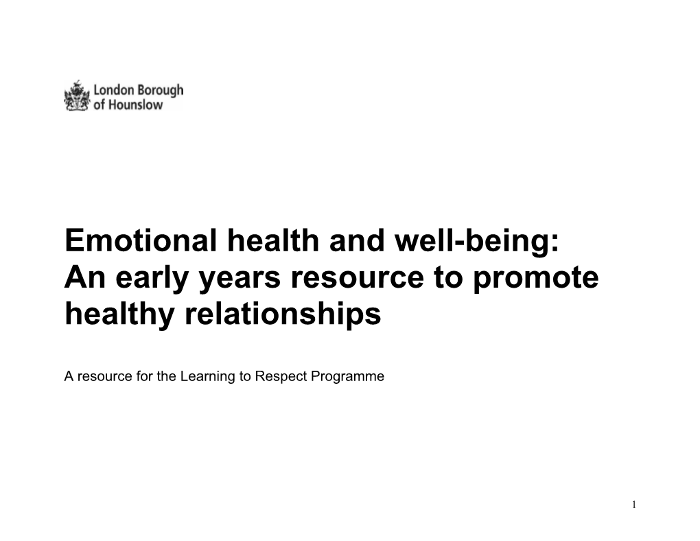 Emotional Health and Well-Being