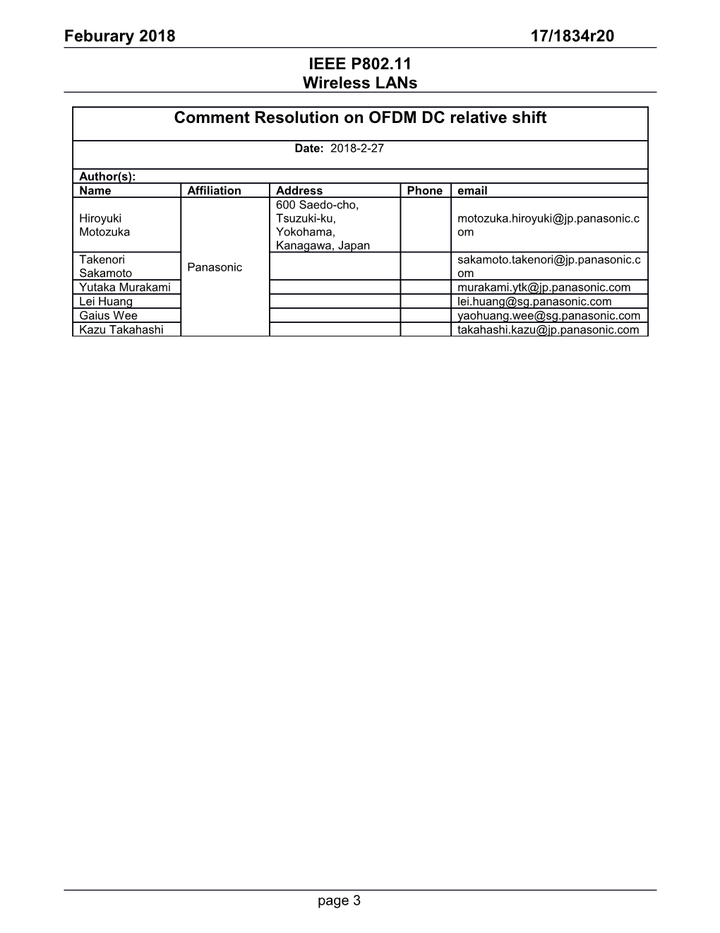 Feburary 2018Doc.: IEEE 802.11-18/0275R0