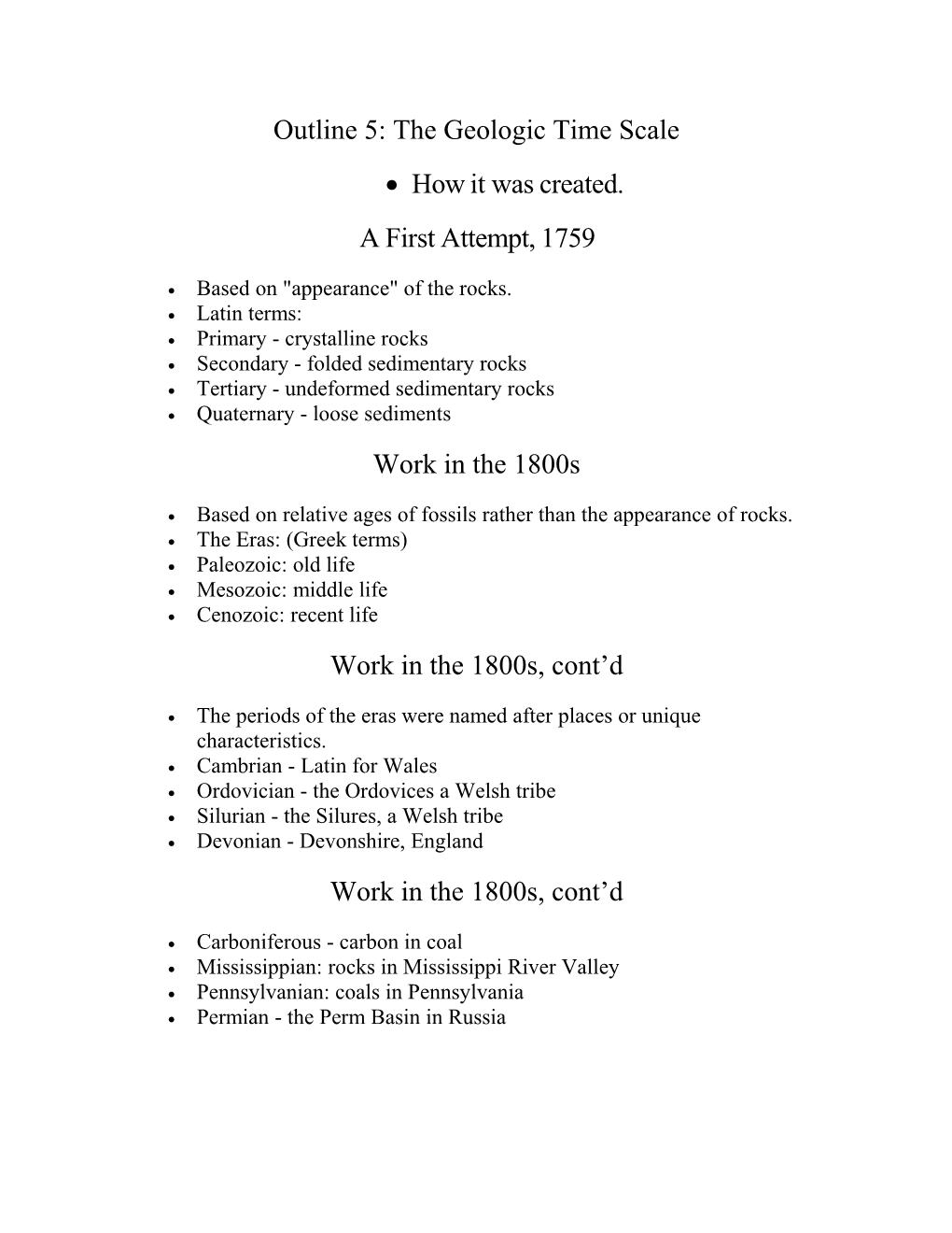 The Geologic Time Scale (Inside Front Cover of Your Book)