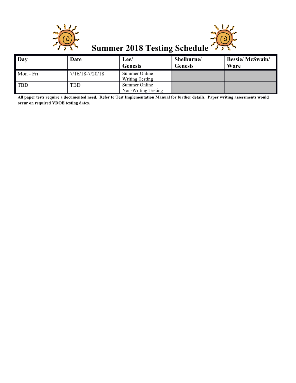 SOL Reports for 2017-2018 Will Be Mailed Home with Report Cards on Wednesday, June 6, 2018