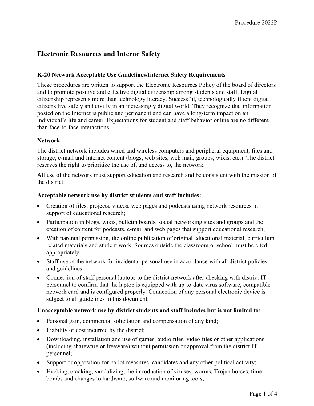 Electronic Resources and Interne Safety