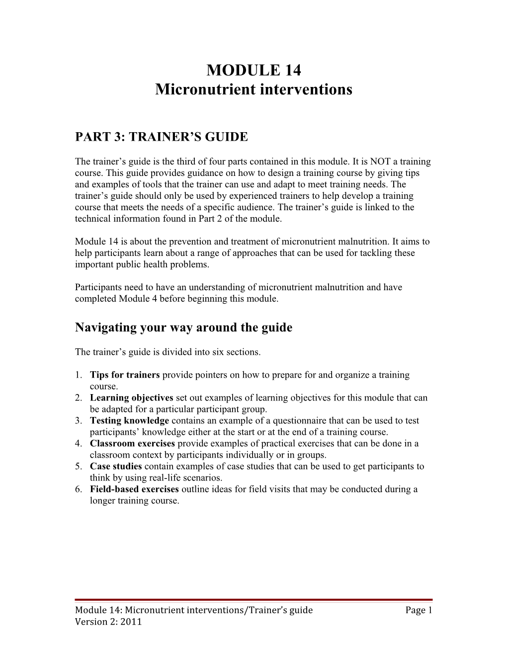 Micronutrient Interventions