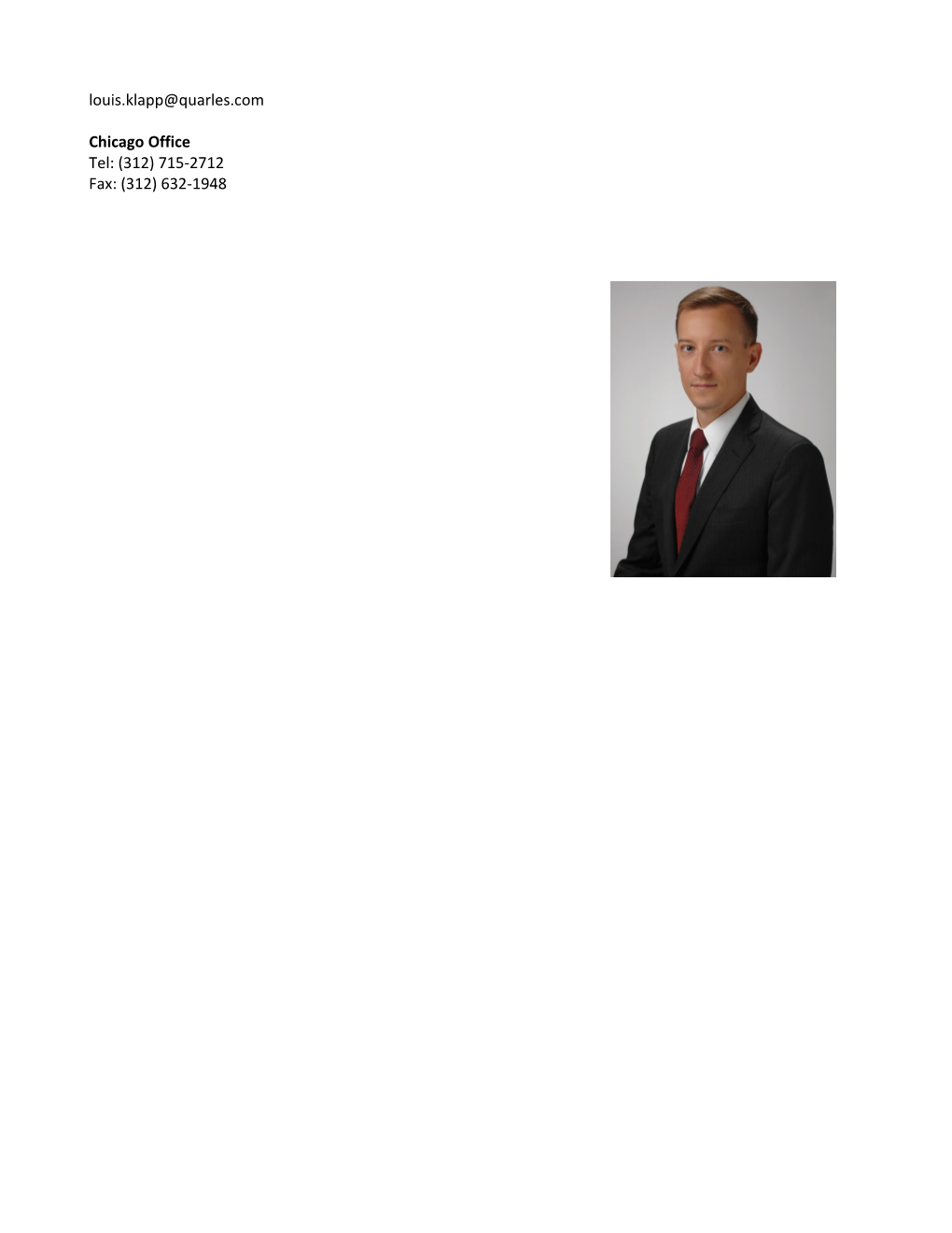 Louis Klapp S Practice Focuses on Intellectual Property Litigation, Primarily in Patent