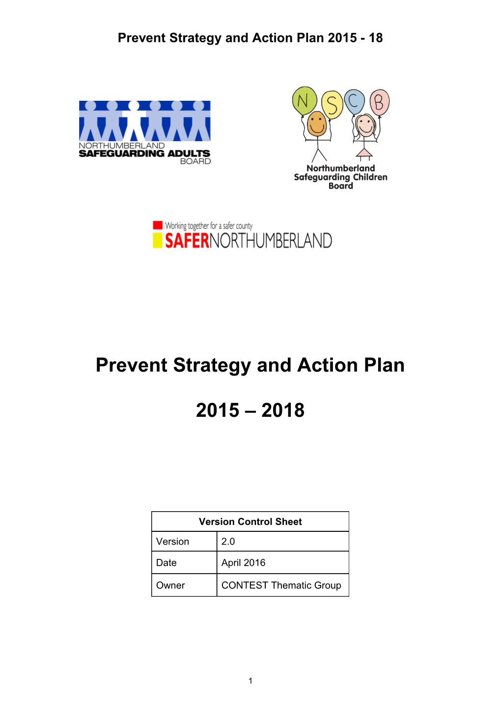 Prevent Strategy and Action Plan 2015 - 18
