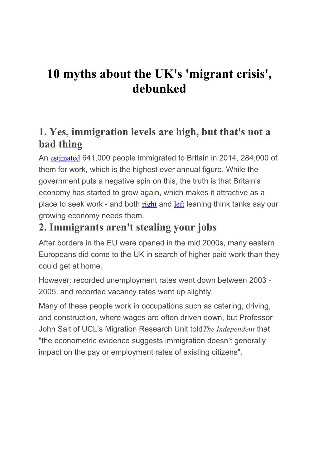 10 Myths About the UK's 'Migrant Crisis', Debunked