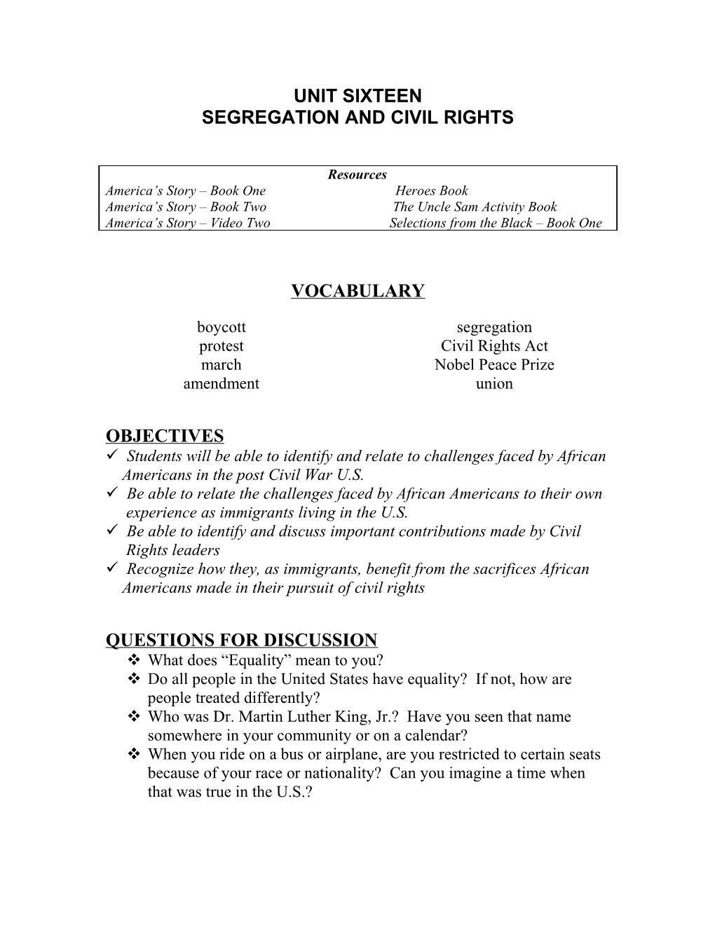 Segregation and Civil Rights