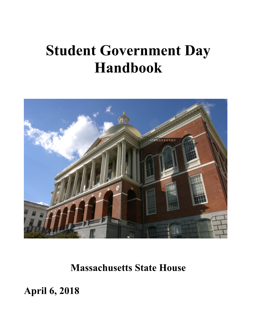 Student Government Day Handbook 2018