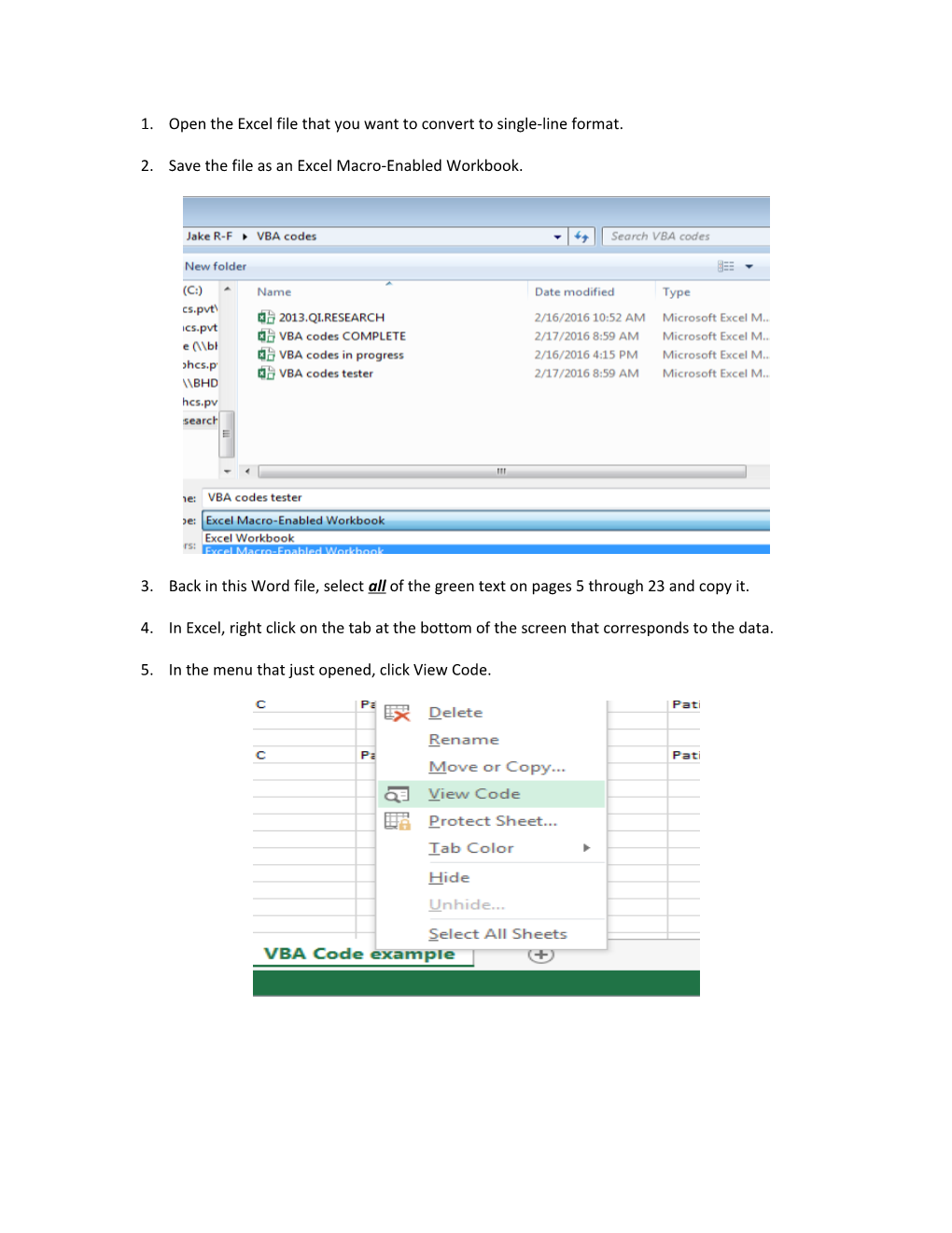 Open the Excel File That You Want to Convert to Single-Line Format