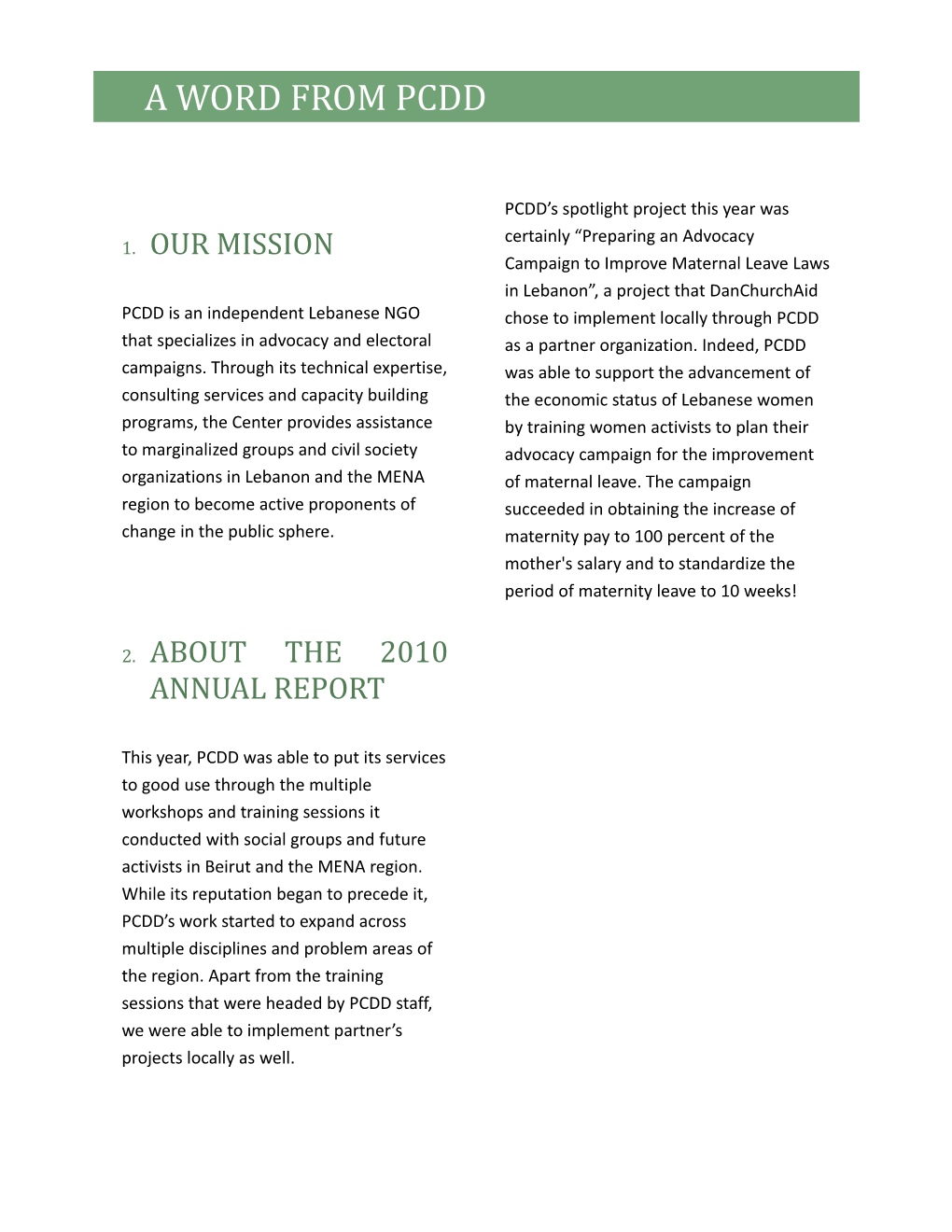 About the 2010 Annual Report