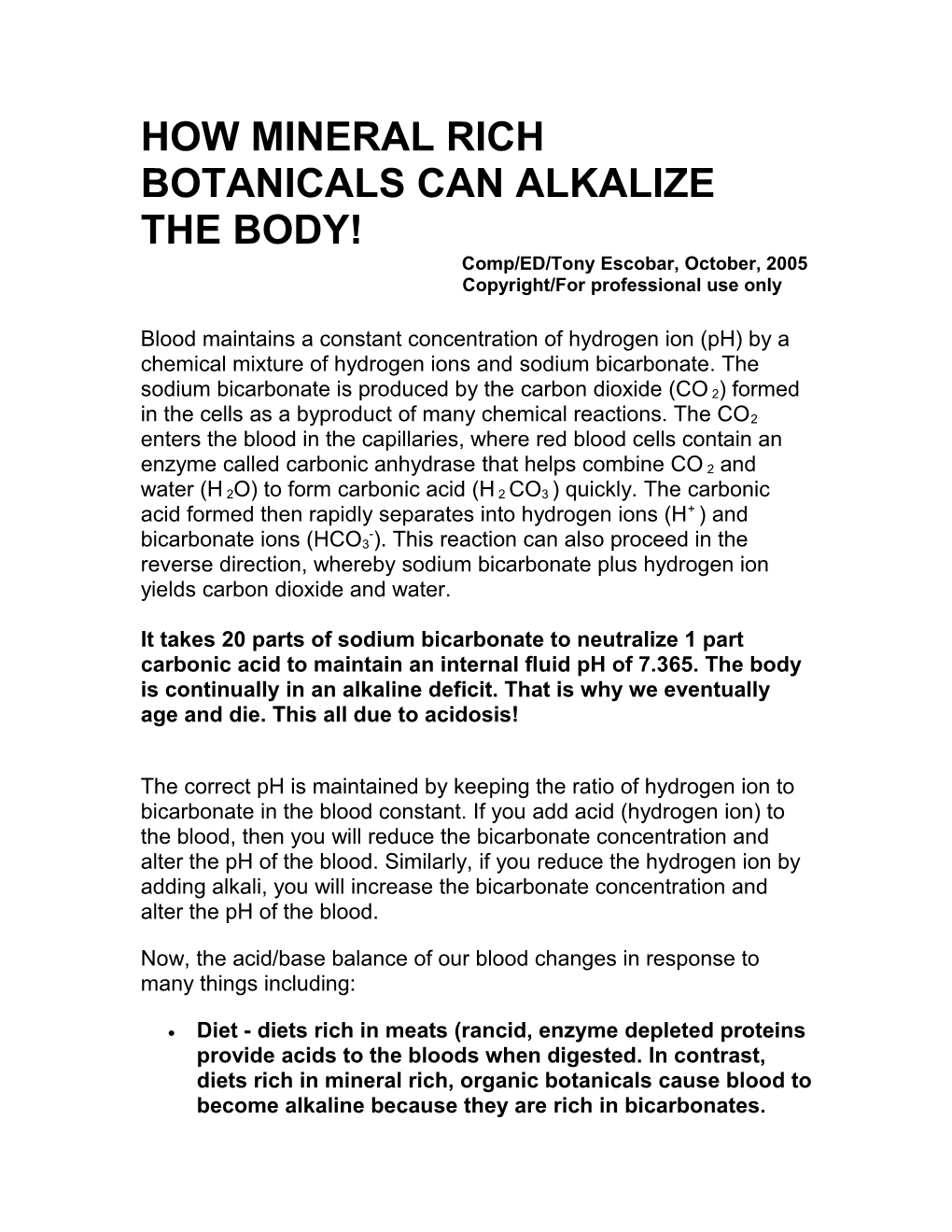 How Mineral Rich Botanicals Can Alkalize
