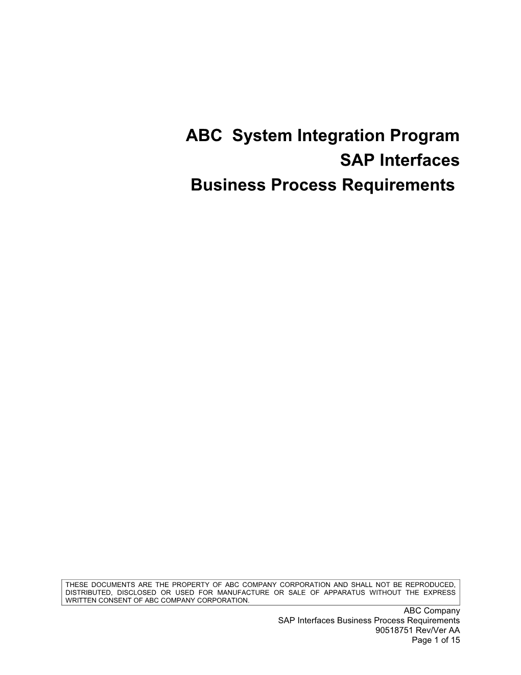 Business Process Requirements Template