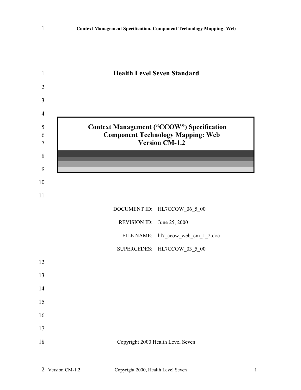 HL7 Context Management W3C Mapping