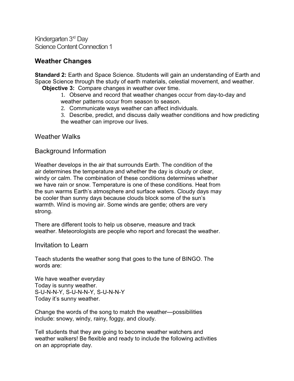 Objective 3: Compare Changes in Weather Over Time