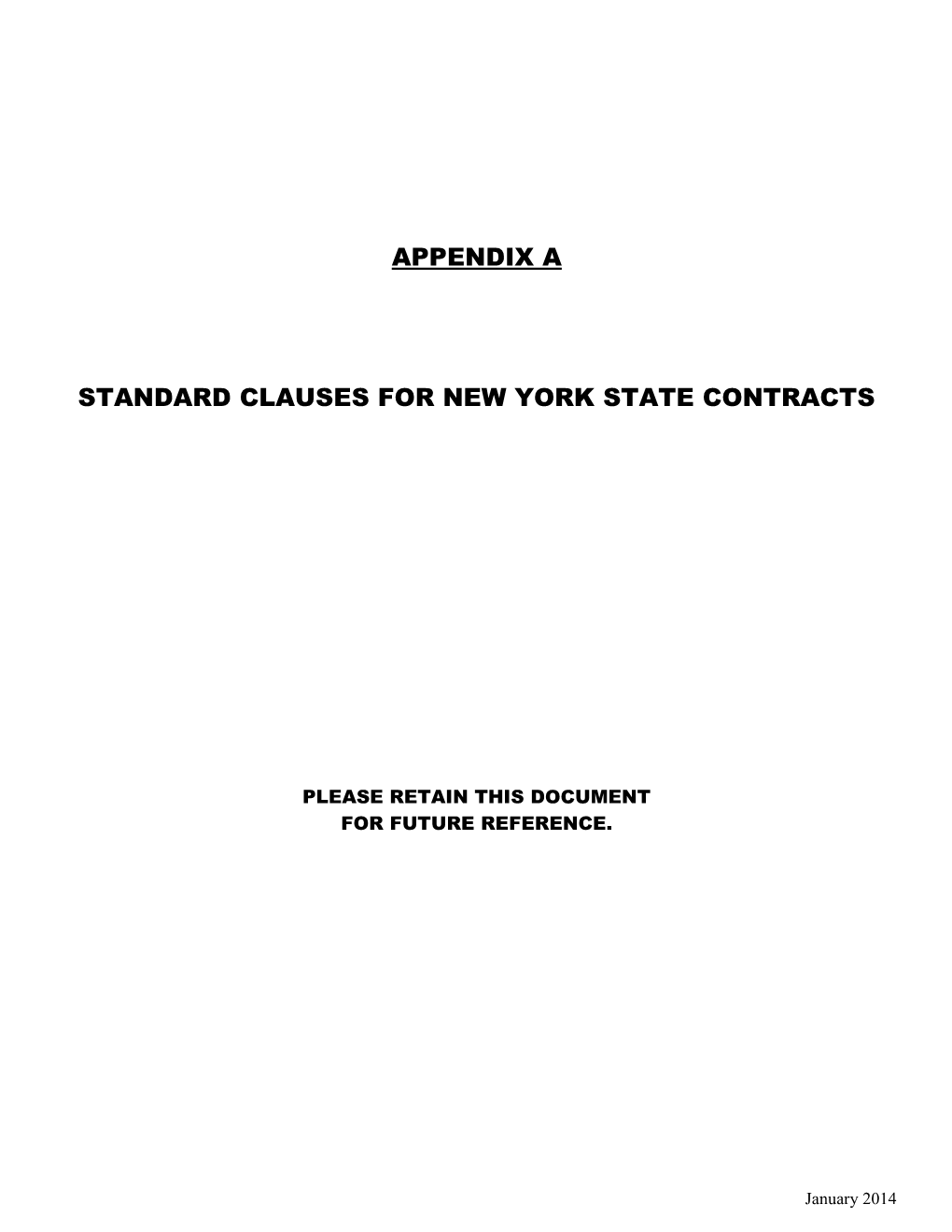 Standard Clauses for Nys Contractsappendix A