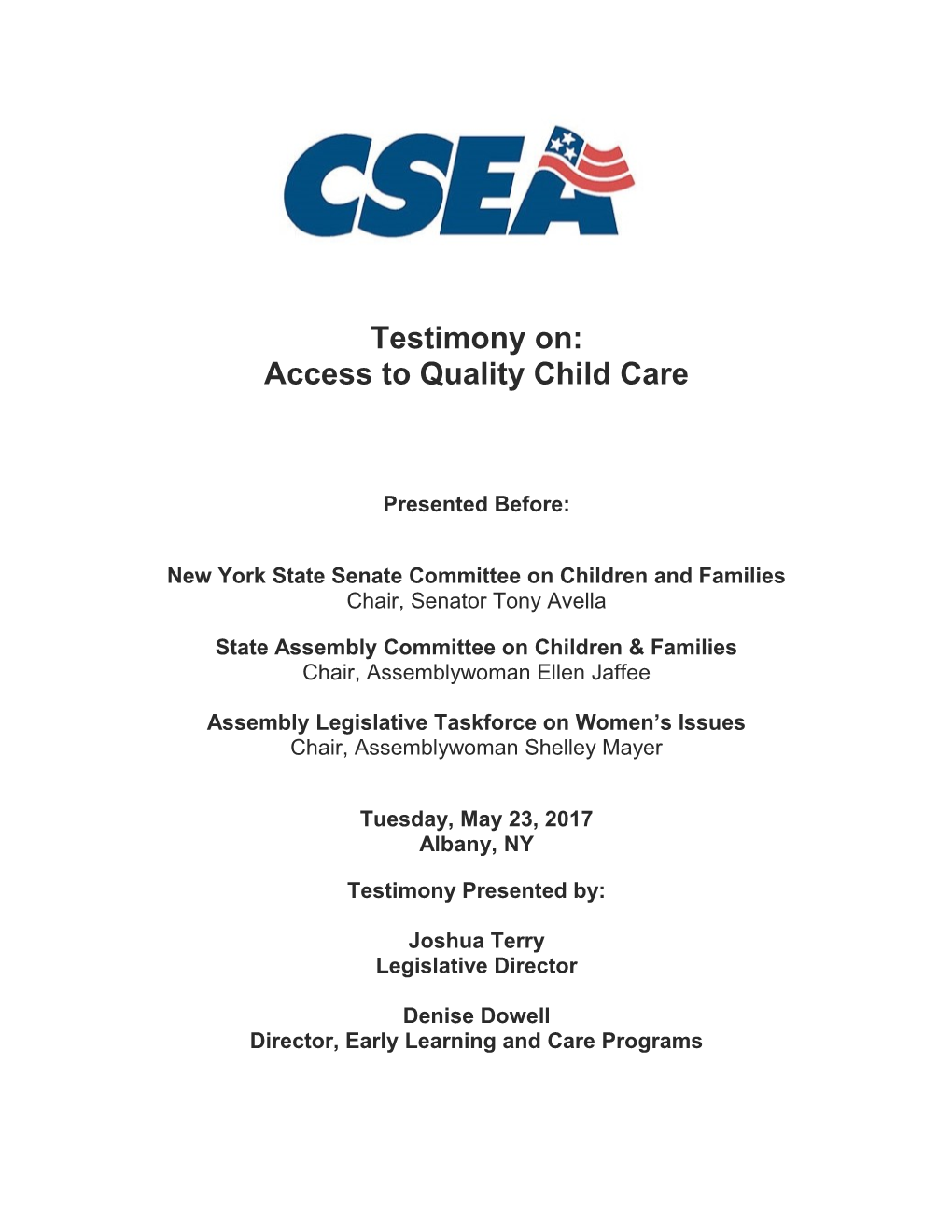 Access to Quality Child Care