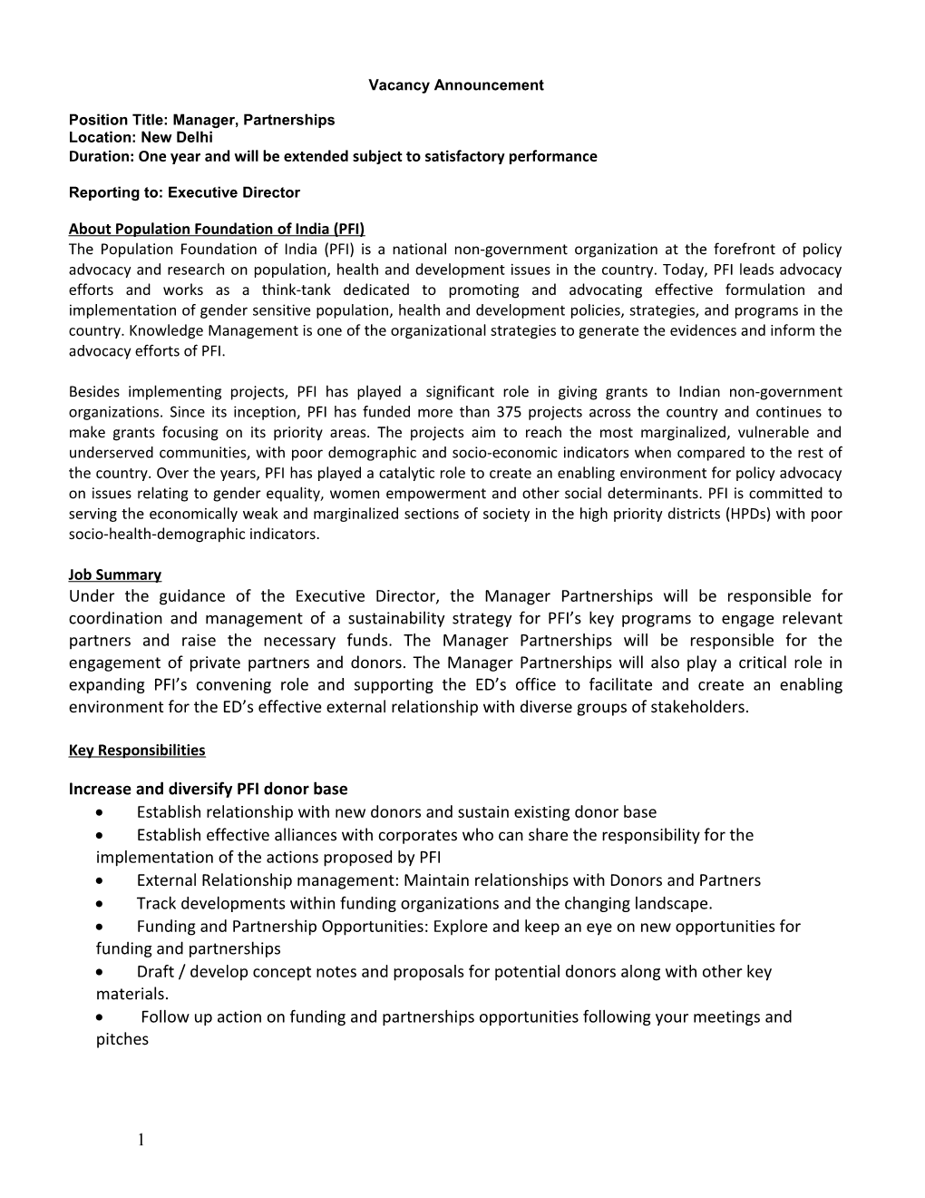 Position Title: Manager, Partnerships