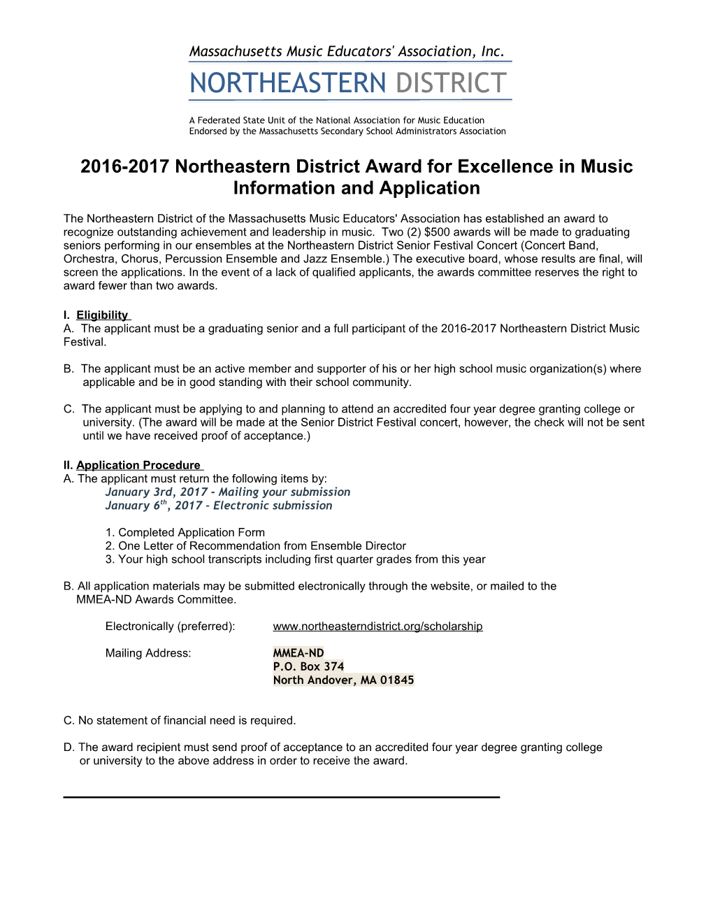 Massachusetts Music Educators Association, Inc