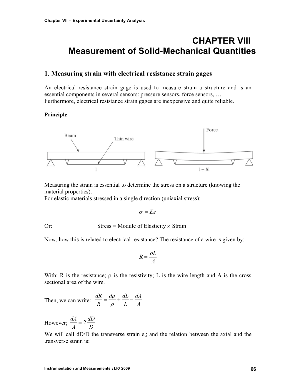 Chapter VII Experimental Uncertainty Analysis