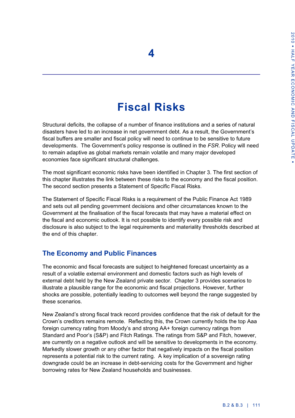 Fiscal Risks - Budget Economic and Fiscal Update 2011 - 19 May 2011 - Budget 2011