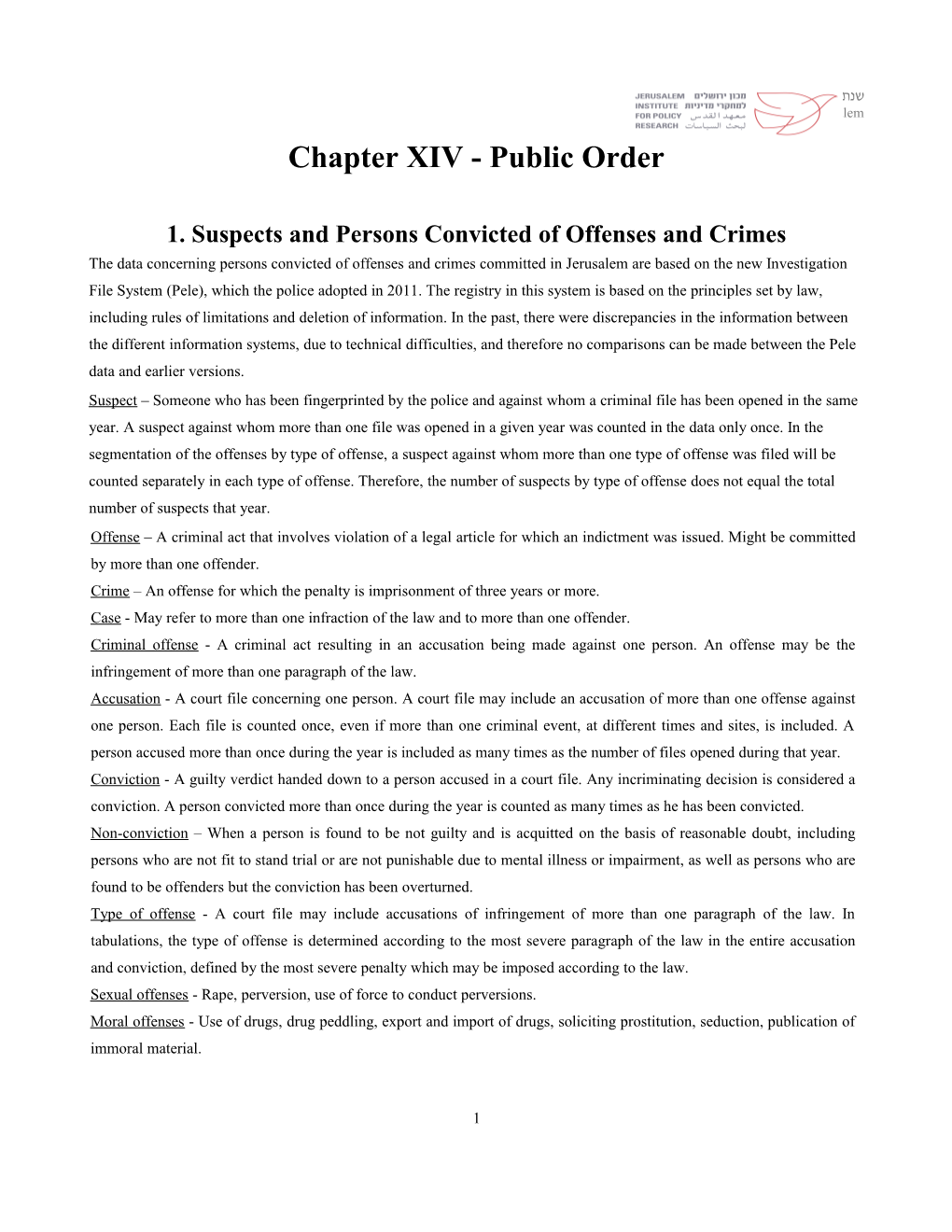 Chapter XIV - Public Order