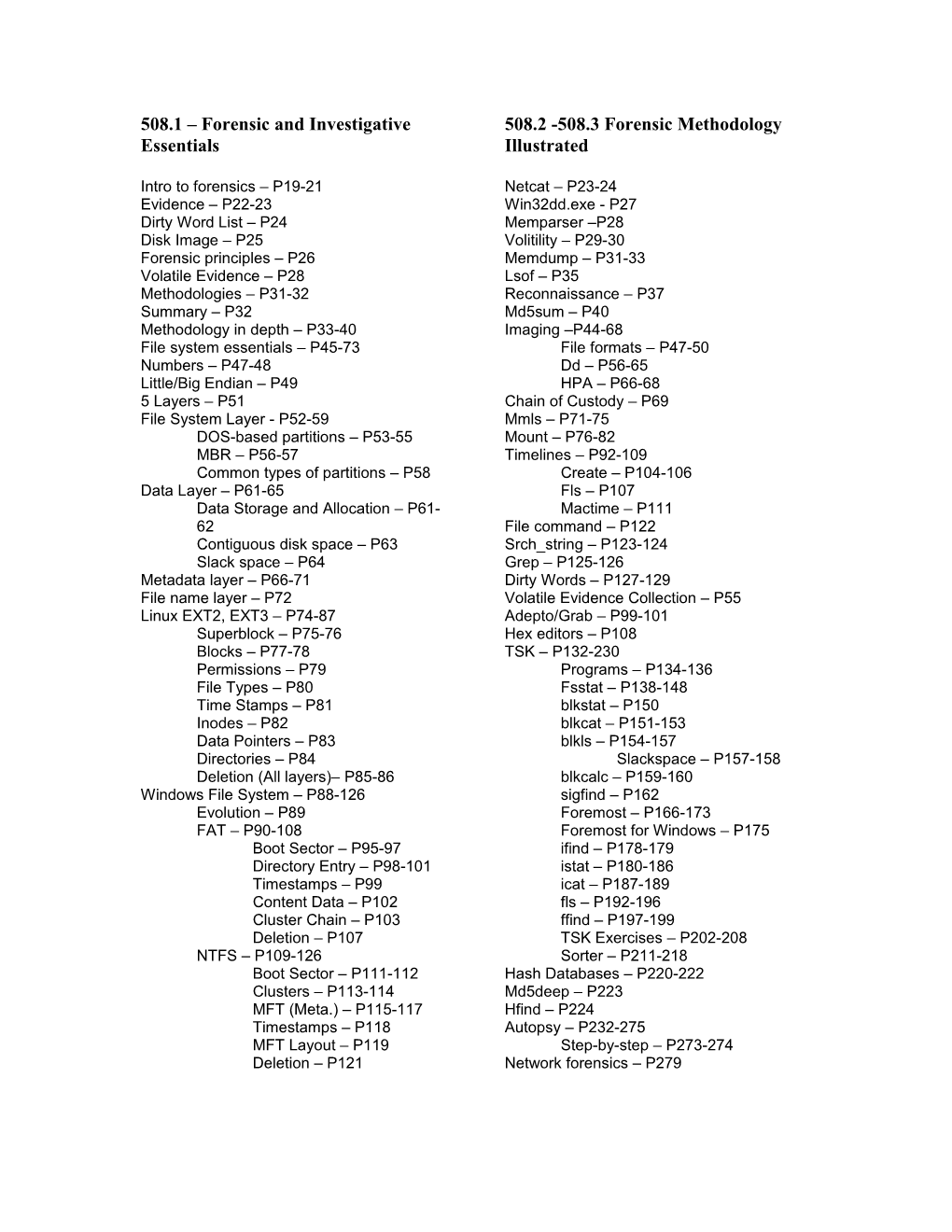 508.1 Forensic and Investigative Essentials