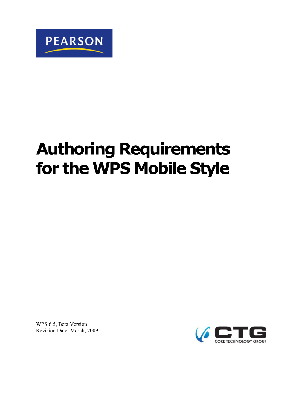 Authoring Requirements for the WPS Mobile Style