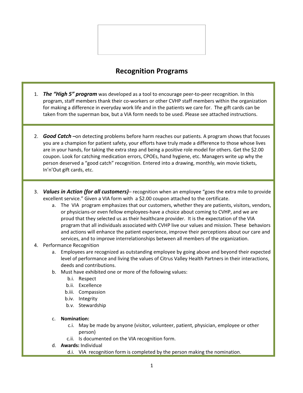 Recognition Programs