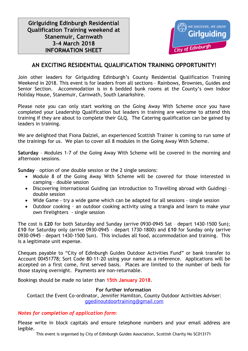 An Exciting Residential Qualification Training Opportunity!