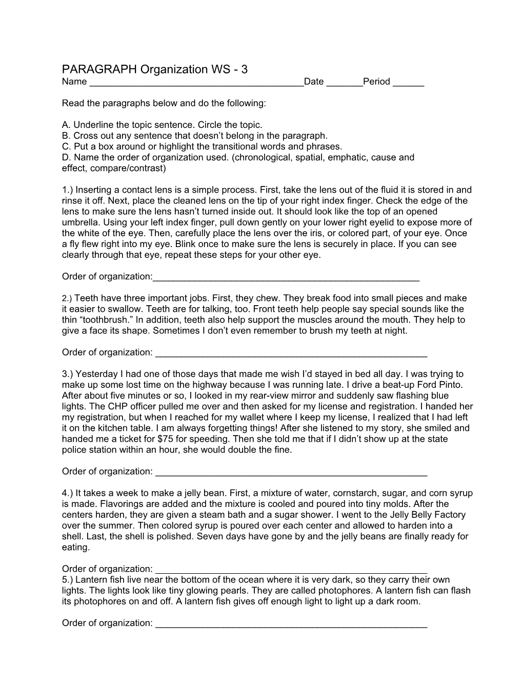 PARAGRAPH Organization WS - 3