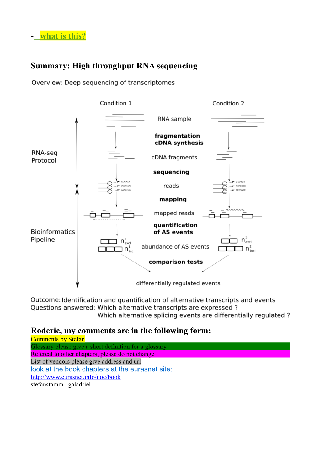 High Throughput RNA Sequencing - Stamm Revision