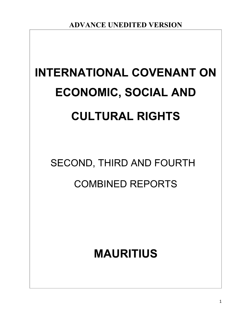International Covenant on Economic, Social And
