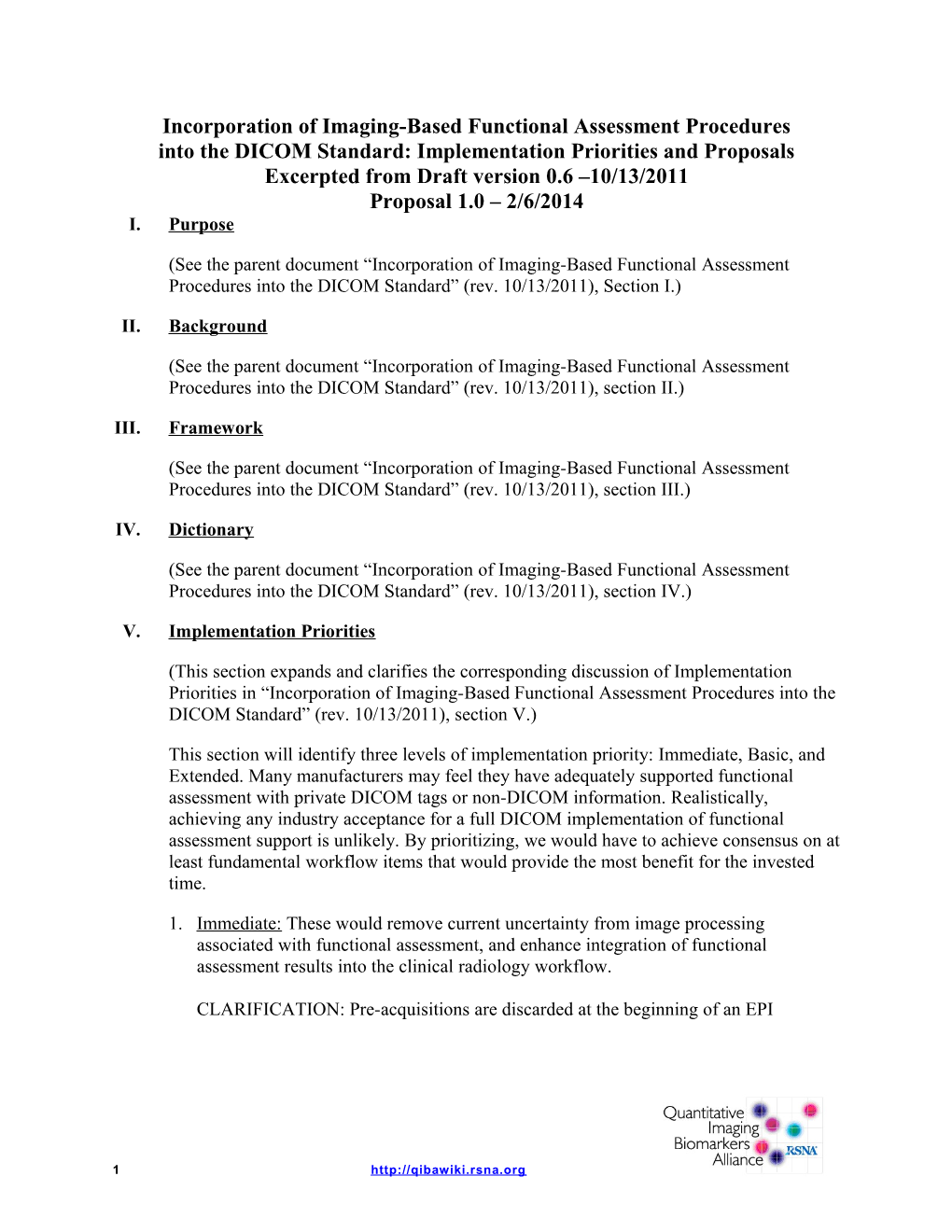 DICOM Support for Functional Assessment: Implementation Priorities