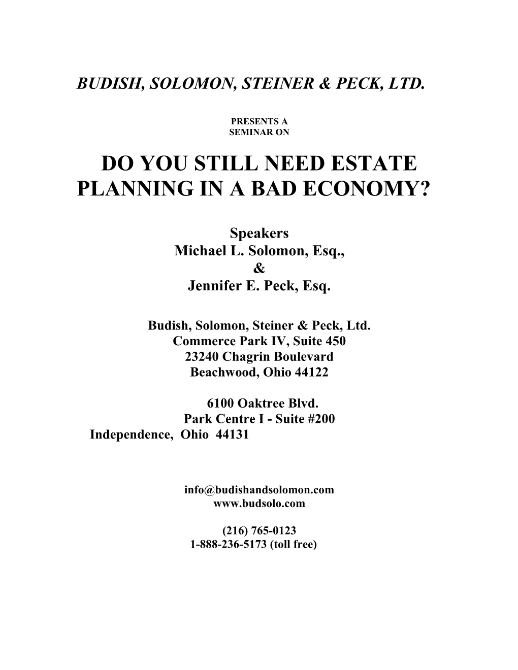 Do You Still Need Estate Planning in a Bad Economy?