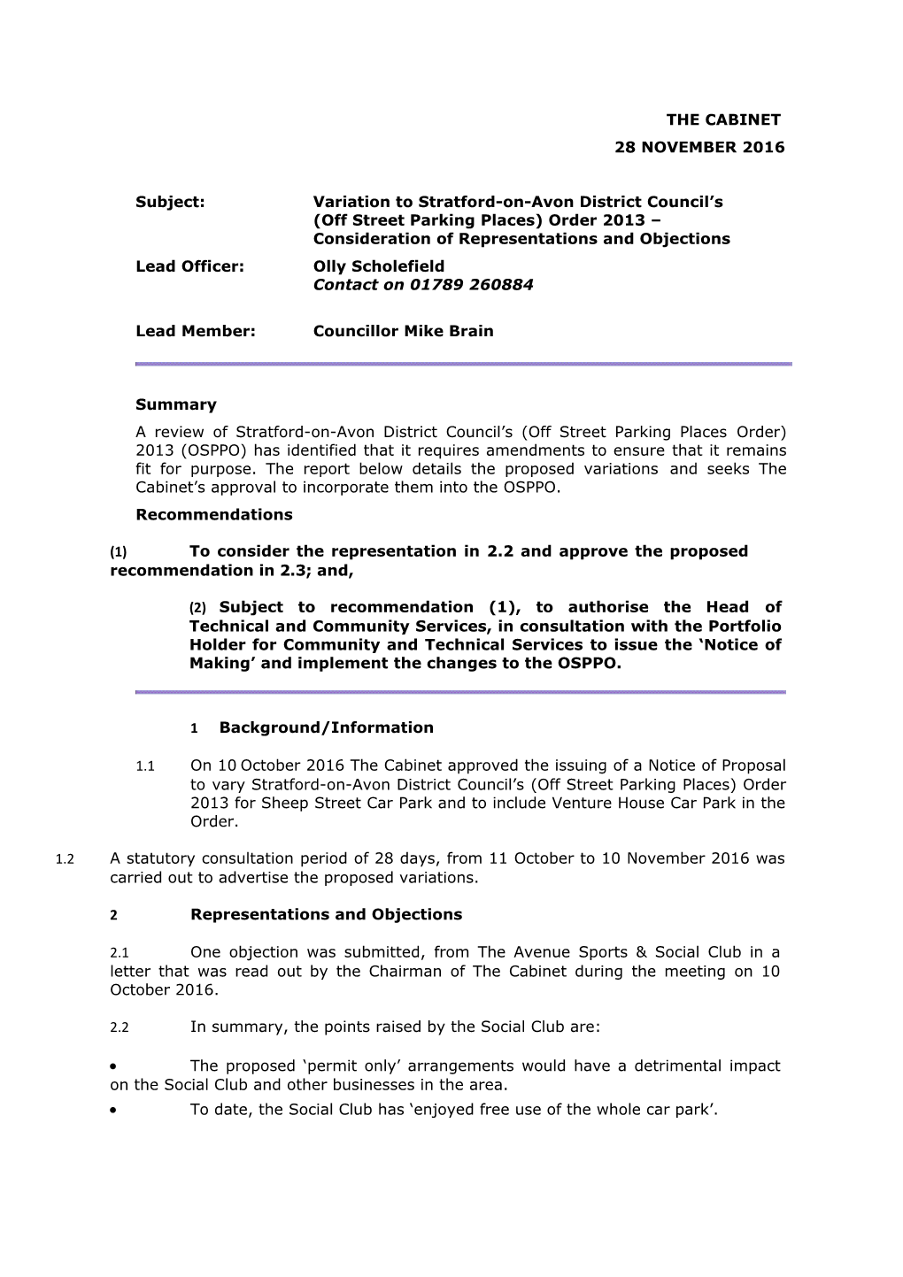 Subject:Variationto Stratford-On-Avon Districtcouncil S