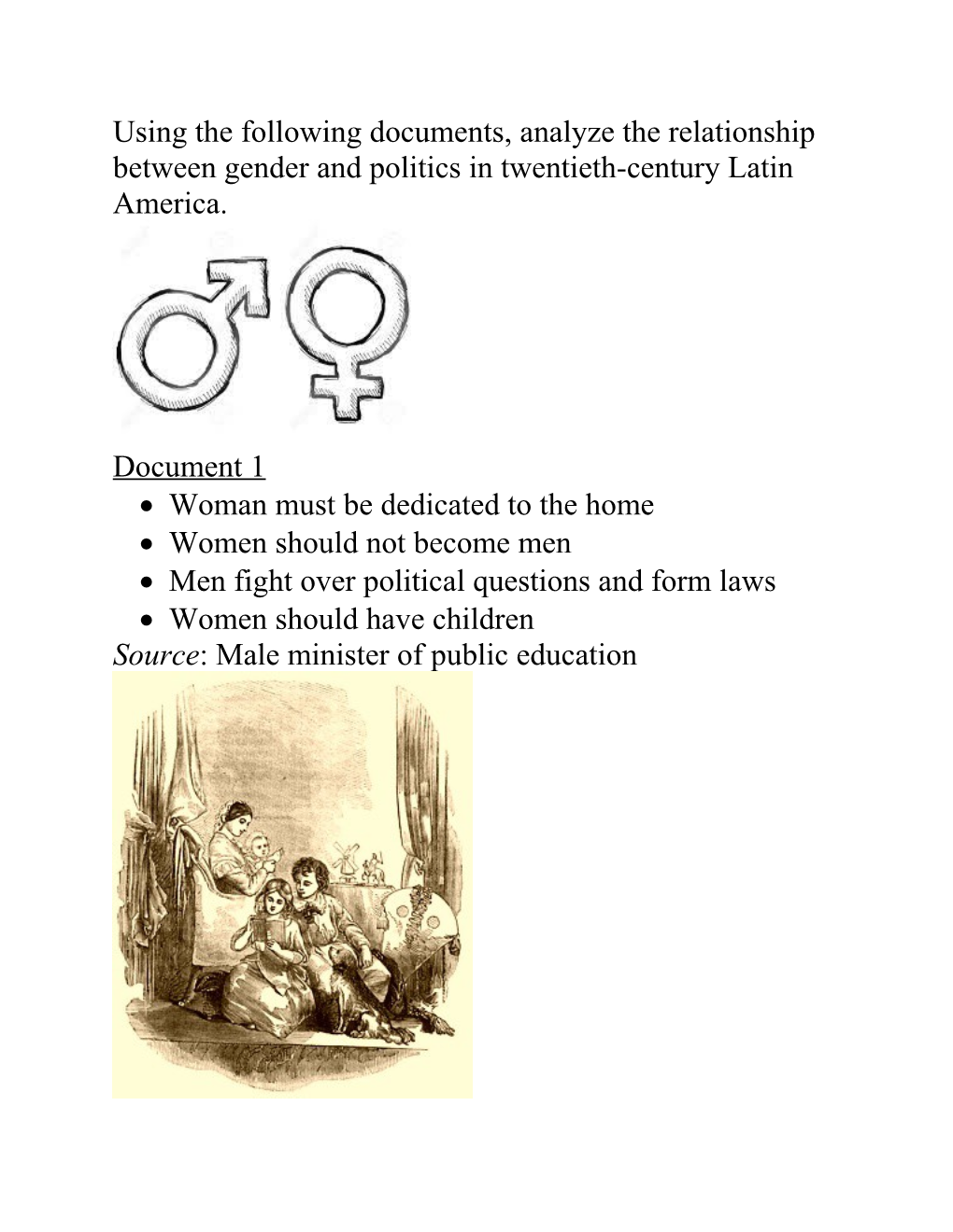 Using the Following Documents, Analyze the Relationship Between Gender and Politics In