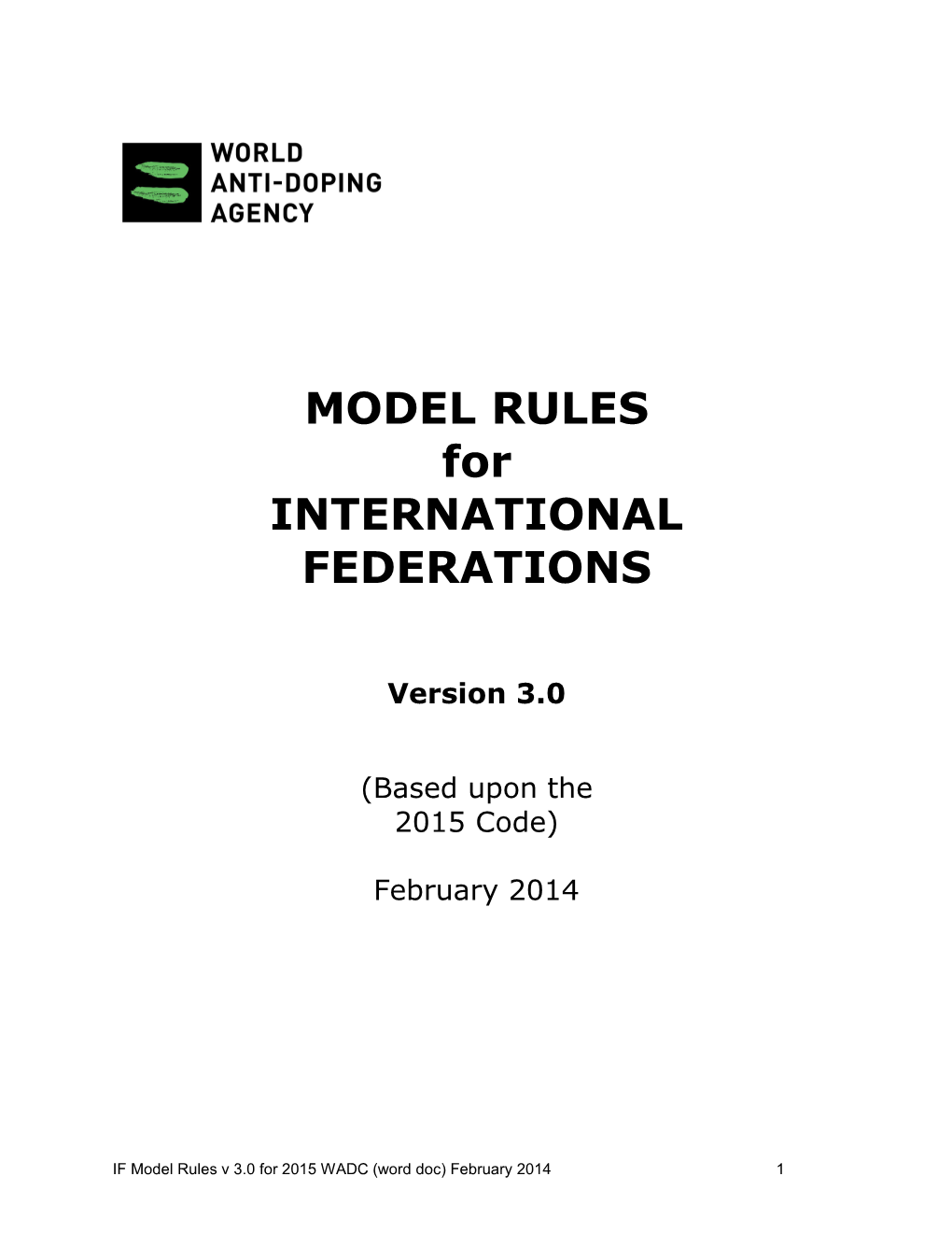 Model Rules for International Federations