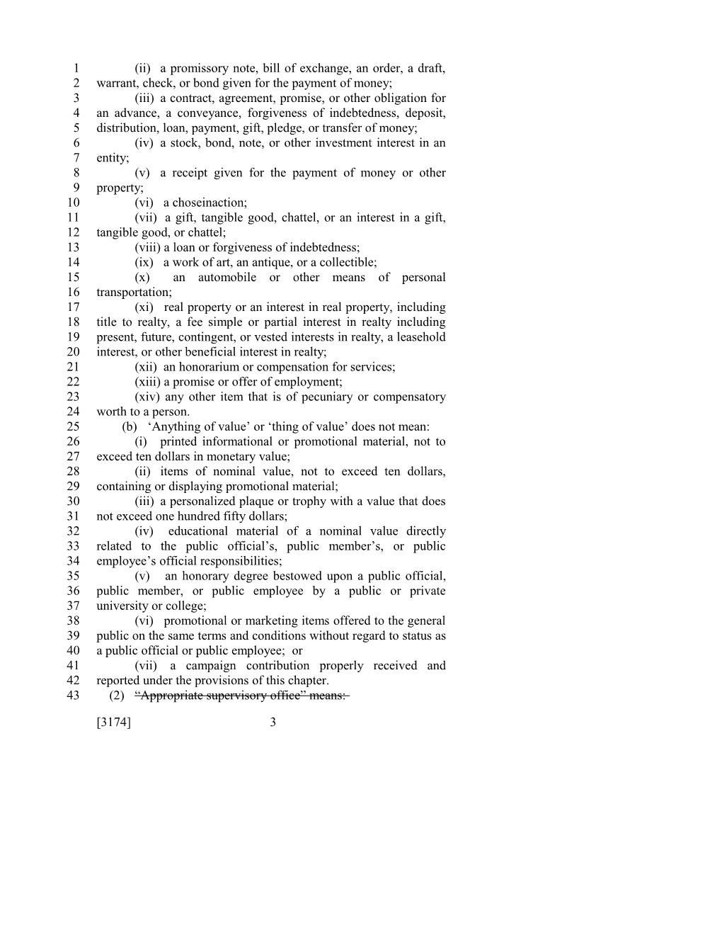 2015-2016 Bill 3174: Ethics, Government Accountability and Campaign Reform Act - South