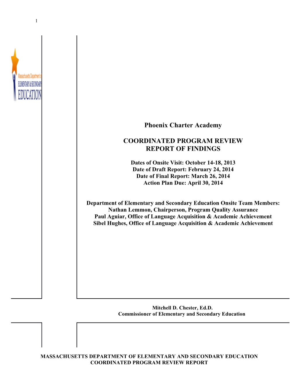 Phoenix Charter Academy CPR Final Report 2014