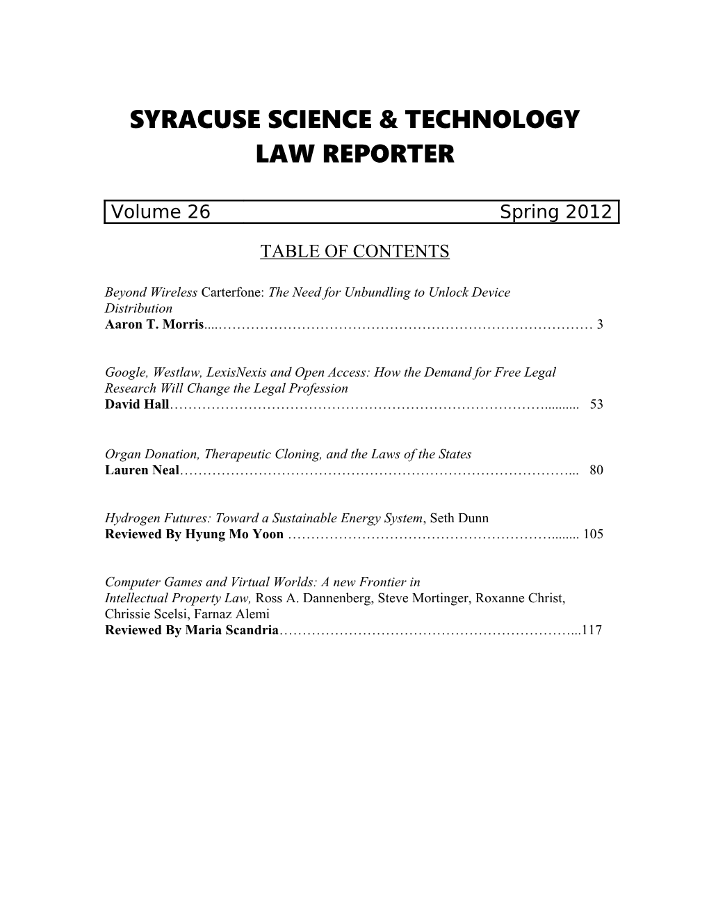 Syracuse Science & Technology
