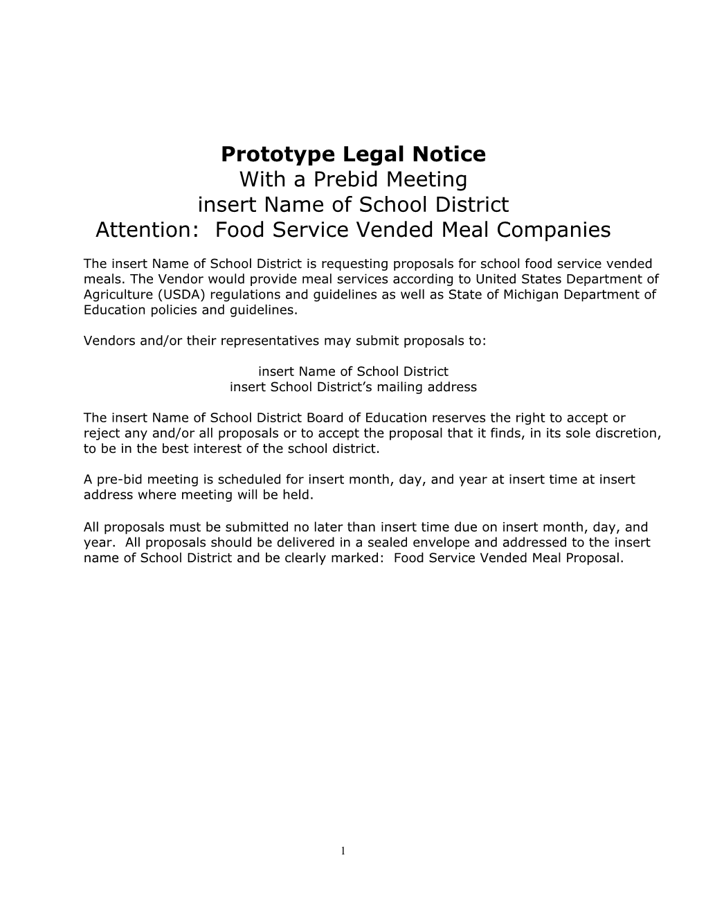 Prototype Legal Notice