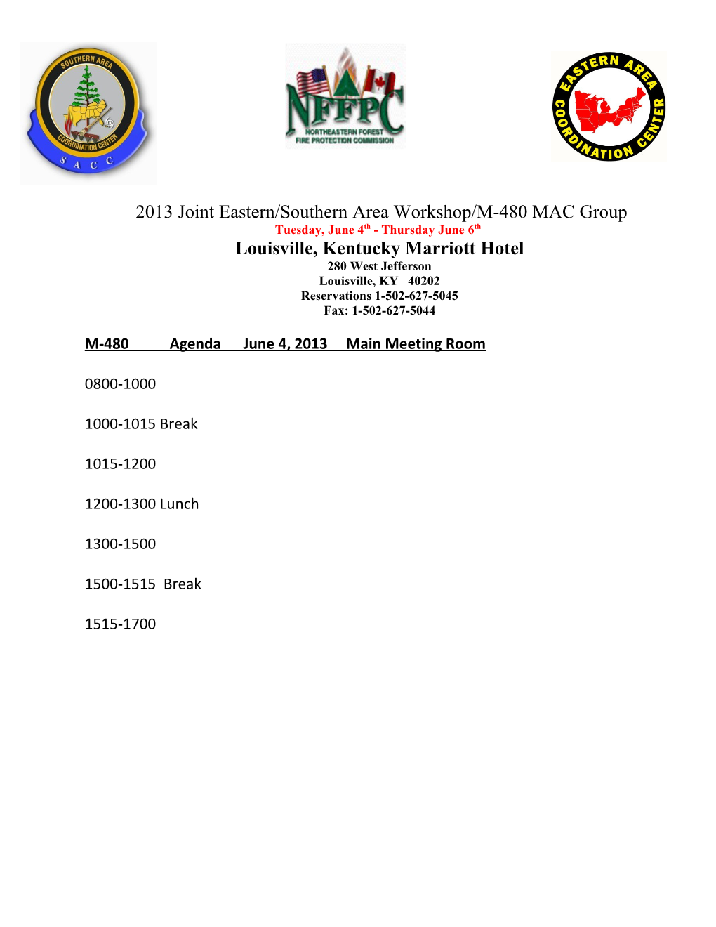 2013 Joint Eastern/Southern Area Workshop/M-480 MAC Group