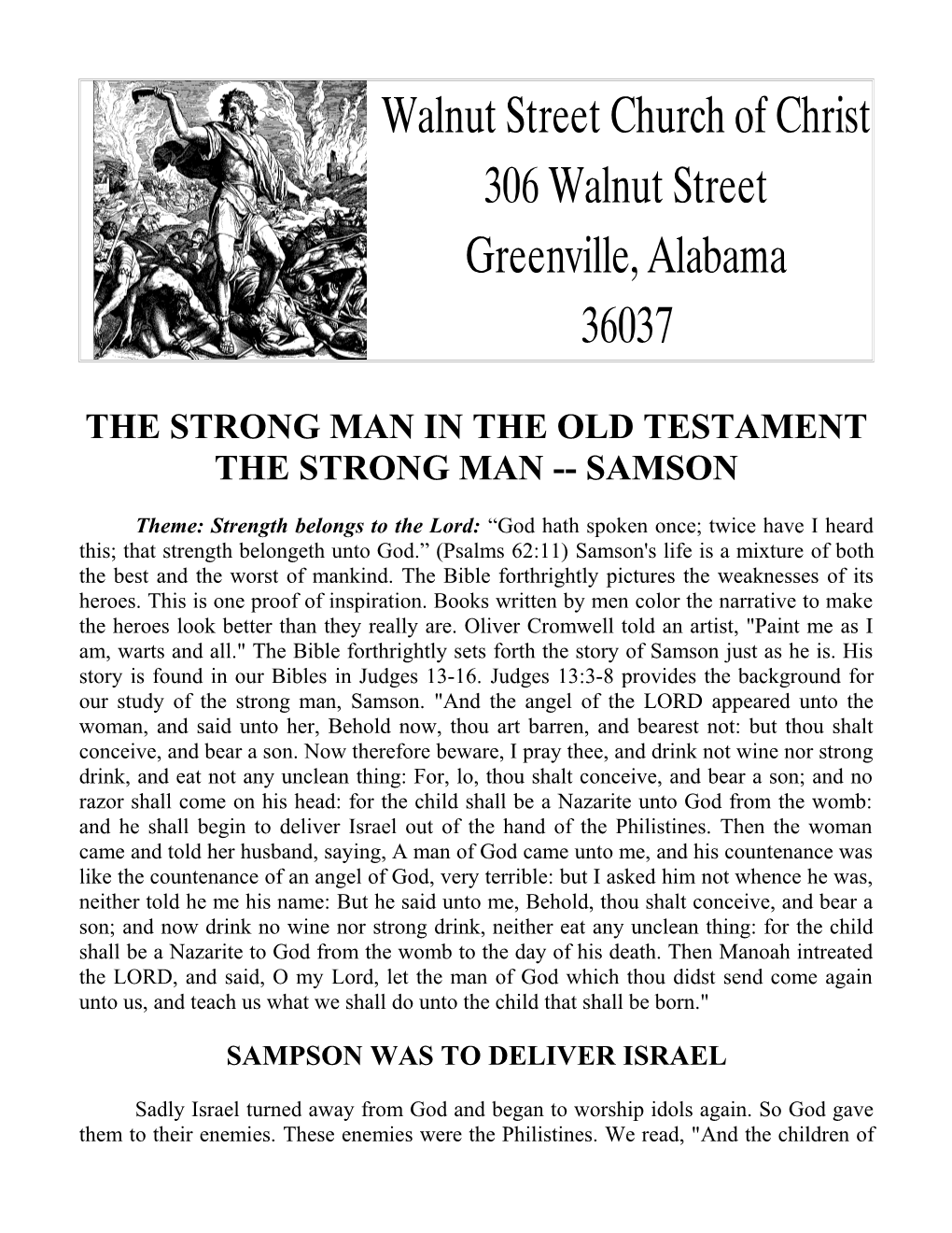 The Strong Man in the Oldtestament