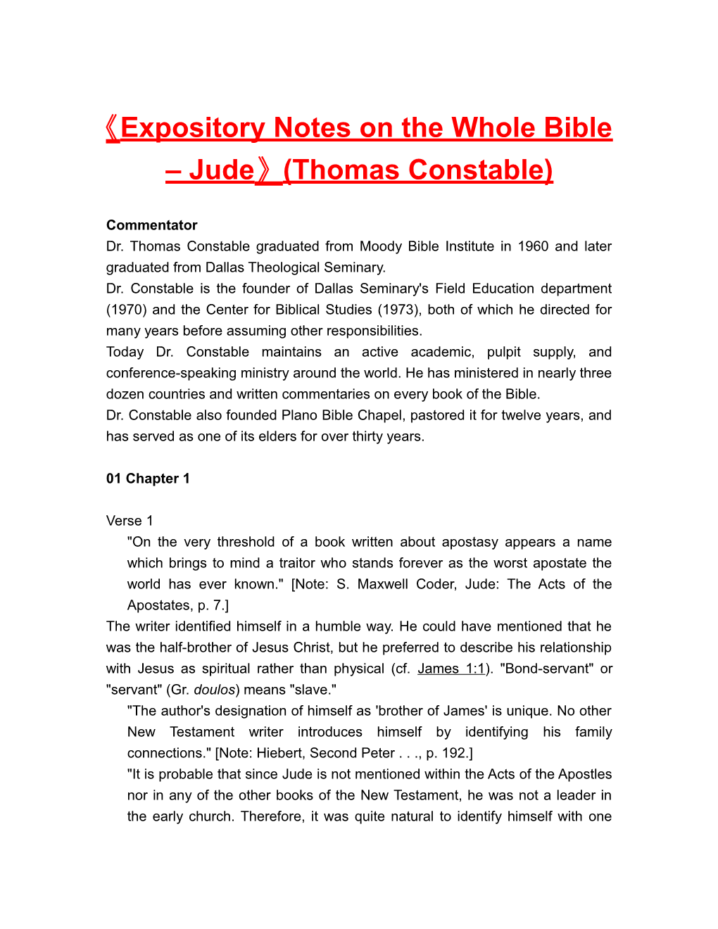 Expositorynotes on the Wholebible Jude (Thomas Constable)