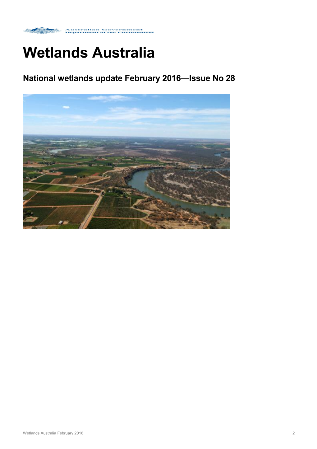 National Wetlands Update February 2016 Issue No 28