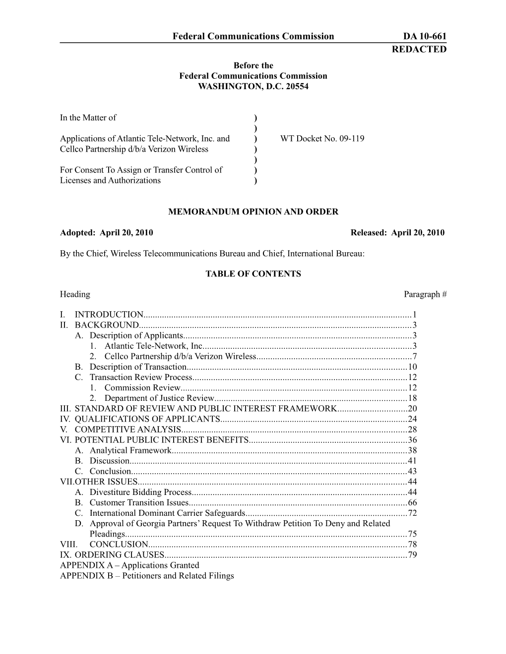 Federal Communications Commissionda 10-661