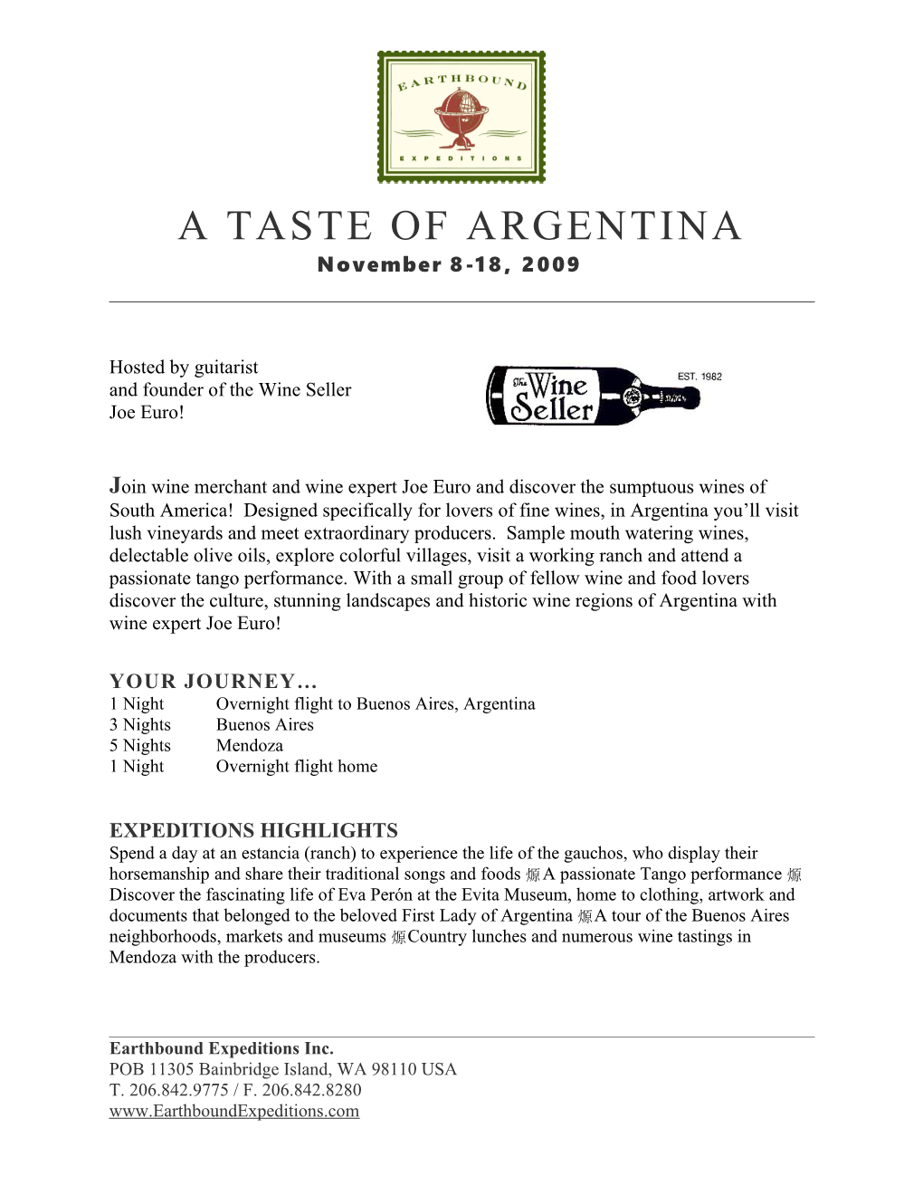 A Taste of Argentina