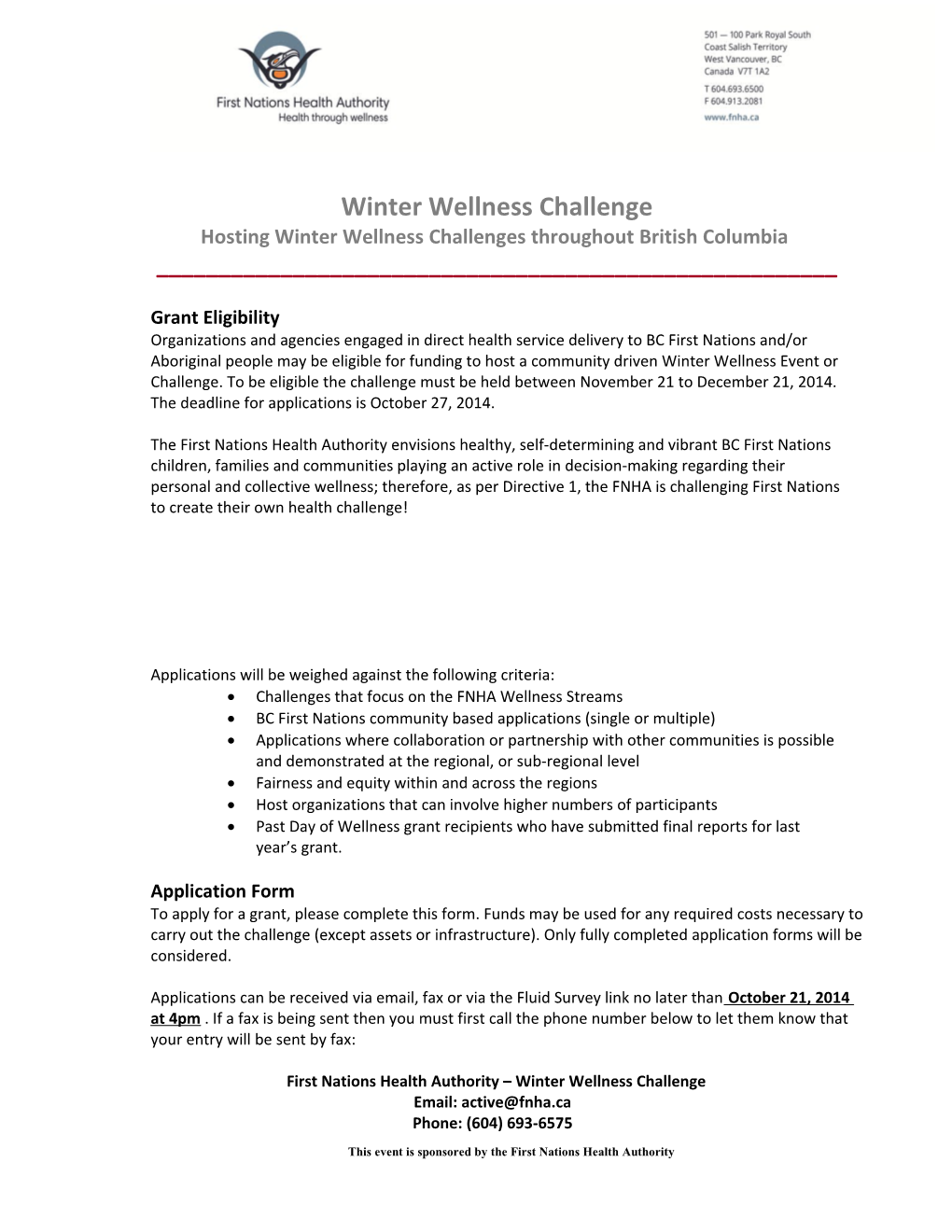 Hosting Winter Wellness Challenges Throughout British Columbia
