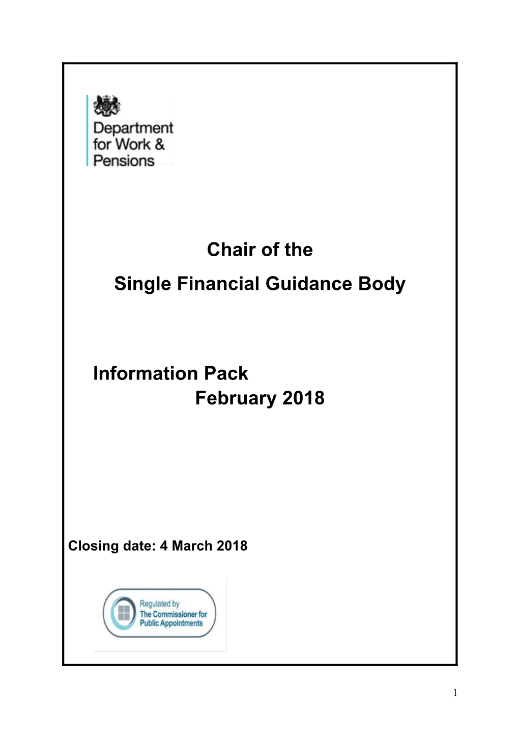 Single Financial Guidance Body
