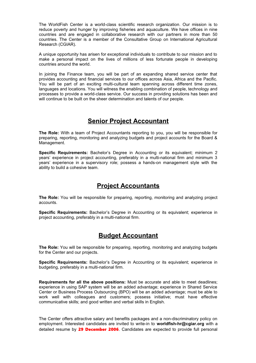 Position Announcement: ESEA Portfolio Assistant - Policy Economics & Social Science (PESS)