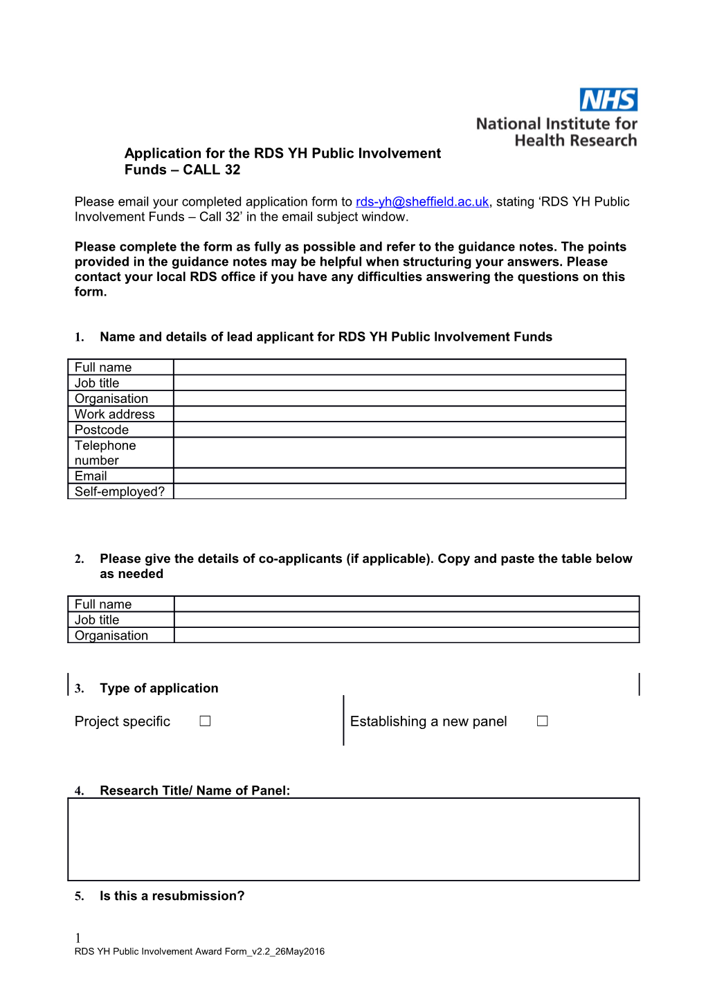 Application for Trent Focus Research Development Support Grant